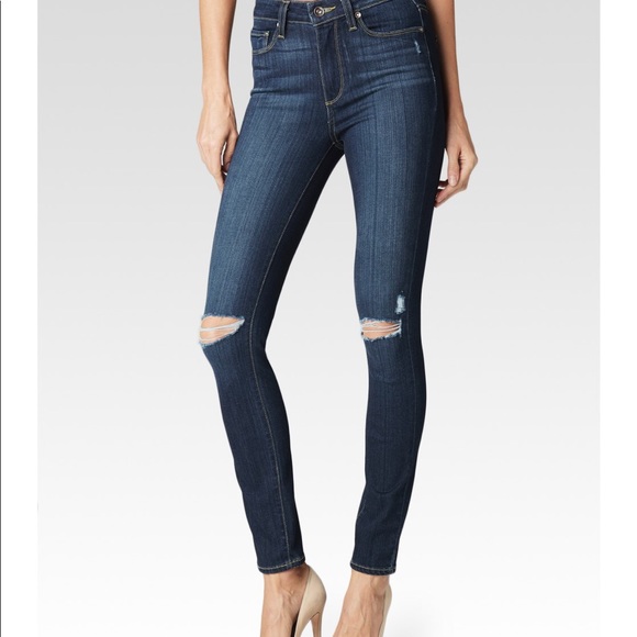 PAIGE Denim - •PAIGE• ‘Hoxton Ankle’ Destructed Skinny Jean